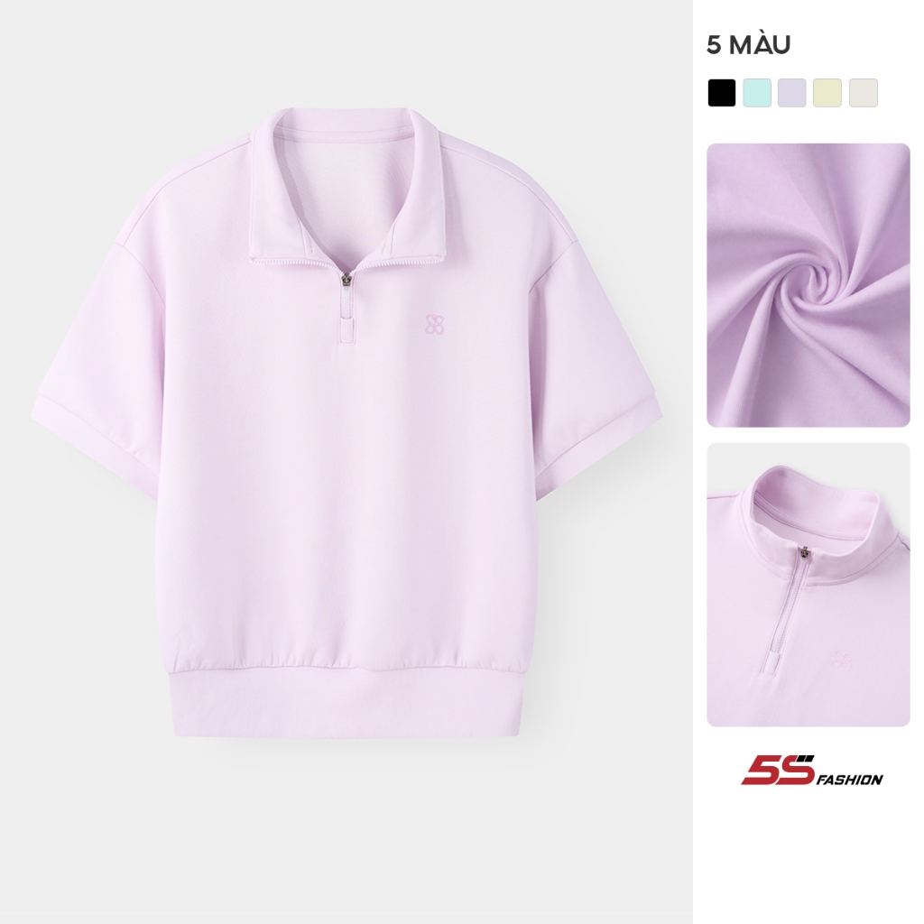 [OUTLET] Áo Polo Nữ 5S FASHION Cổ Khóa Phom Regular Dáng Ngắn Chất Cotton WBAPC26009