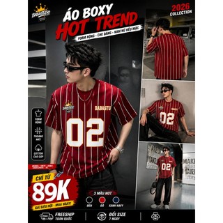 Áo Thun Boxy Kẻ Sọc BABASTUDIO Áo Phông Unisex Top Menswear Cổ Tròn - ATX 05