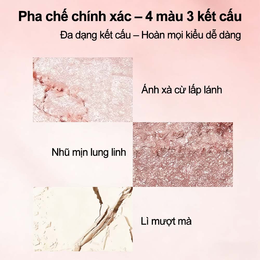 [MUA 1 TẶNG 1] Bảng Phấn Mắt 4 Màu Tự Nhiên – Hạt Phấn Siêu Mịn Không Bay Bụi, Lên Màu Chuẩn, Lâu Trôi Cả Ngày