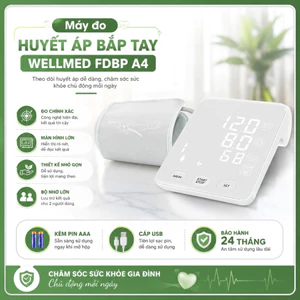 Máy Đo Huyết Áp Bắp Tay Wellmed FDBP-A4 Dòng Cao Cấp, Máy Đo Điện Tử Chính Hãng Bảo Hành 2 Năm