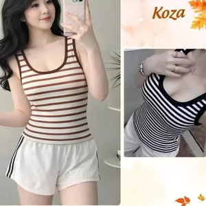 Áo Tank Top Nữ Kẻ Sọc Form Ôm Body Co Giãn Tôn Dáng Hàn Quốc AOT038 ( KHÔNG ĐỆM MÚT )