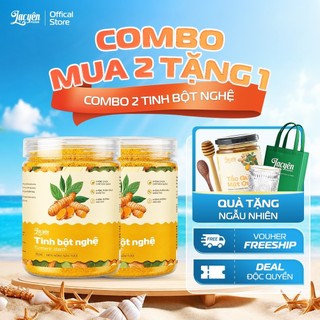Combo 2 Hũ Tinh Bột Nghệ Đỏ Nguyên Chất Lạc Yên Foods - Bột Nghệ Sấy Lạnh Mix Mật Ong Dễ Uống Quà Tặng Sức Khỏe Ý Nghĩa