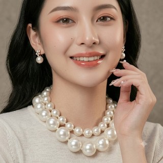 [ DAISYN ] N841 choker dây chuyền hạt ngọc trai nhân tạo lớn,  vòng cổ cưới sang trọng