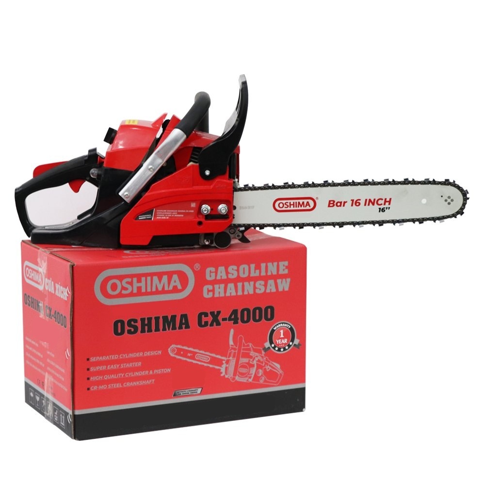 Cưa xích OSHIMA CX-4000 - Công suất 1.8 KW - Động cơ 2 Thì 40cc - Bảo Hành Chính Hãng 12 Tháng
