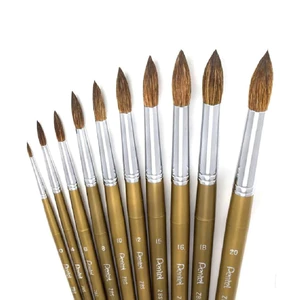 Cọ vẽ màu nước Pentel ZBS cao cấp cọ vẽ tranh lông thú tự nhiên giữ nước tốt đủ size