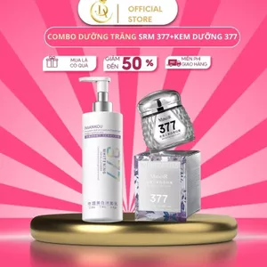 Kem Quý Bà 377+Sữa rửa mặt 377 Giảm Nám Dưỡng Ẩm, Che Khuyết Điểm,Chống Thấm Nước 50gr_Làm Sáng50j