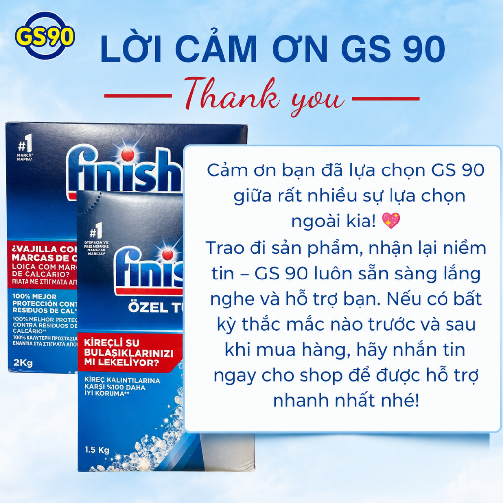 [TẶNG BÌNH GIỮ NHIỆT] Muối Rửa Chén Bát Làm Mềm Nước 1.5kg, 2kg Finish Salt Hàng Chính Hãng Nhập Khẩu Đức