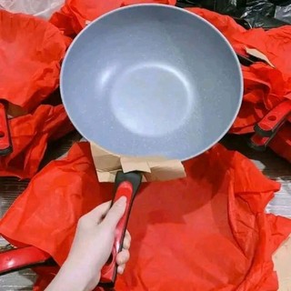 Chảo Vân Đá Sâu Lòng Chống Dính Size 32cm Dùng Cho Mọi Bếp