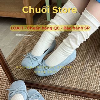 Giày bệt nữ da PU tổng hợp dệt vải đế cao su xinh xắn đễ thương đáng yêu dễ phối đồ