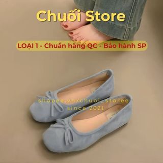 Giày bệt nữ da PU tổng hợp dệt vải đế cao su xinh xắn đễ thương đáng yêu dễ phối đồ