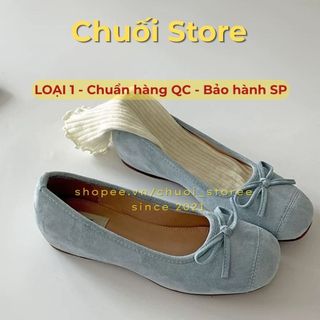 Giày bệt nữ da PU tổng hợp dệt vải đế cao su xinh xắn đễ thương đáng yêu dễ phối đồ