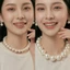 N841 choker dây chuyền hạt ngọc trai nhân tạo lớn, vòng cổ cưới sang trọng