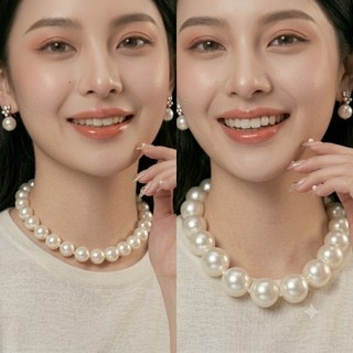 [ DAISYN ] N841 choker dây chuyền hạt ngọc trai nhân tạo lớn,  vòng cổ cưới sang trọng