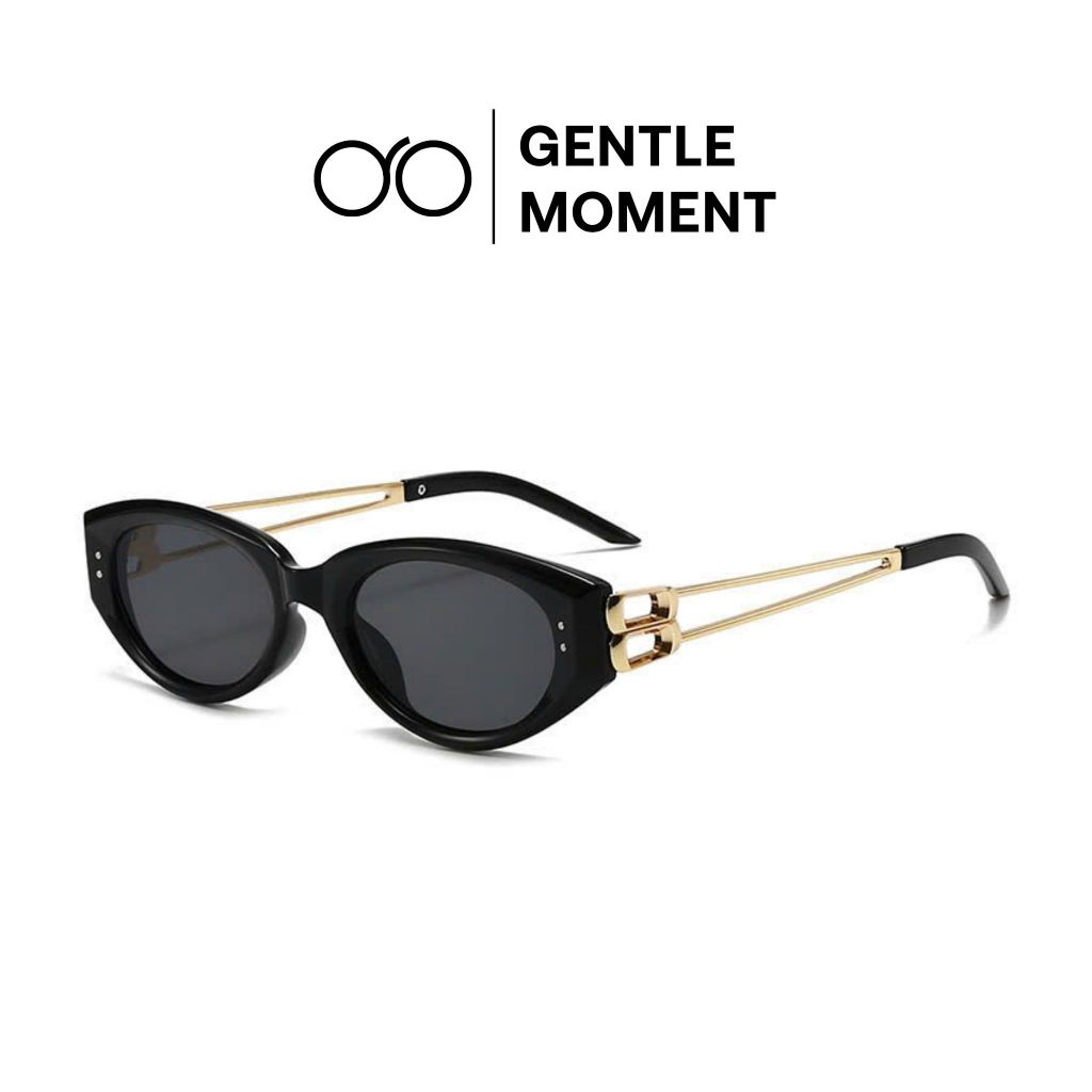 Kính râm mắt mèo gọng kim loại GENTLE MOMENT chống tia UV kính mát thời trang nam nữ phong cách GM3358