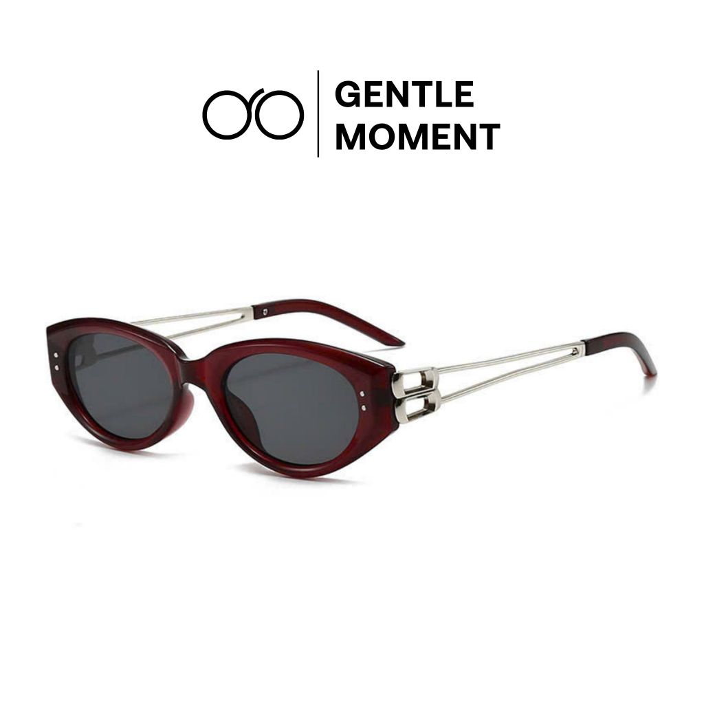 Kính râm mắt mèo gọng kim loại GENTLE MOMENT chống tia UV kính mát thời trang nam nữ phong cách GM3358