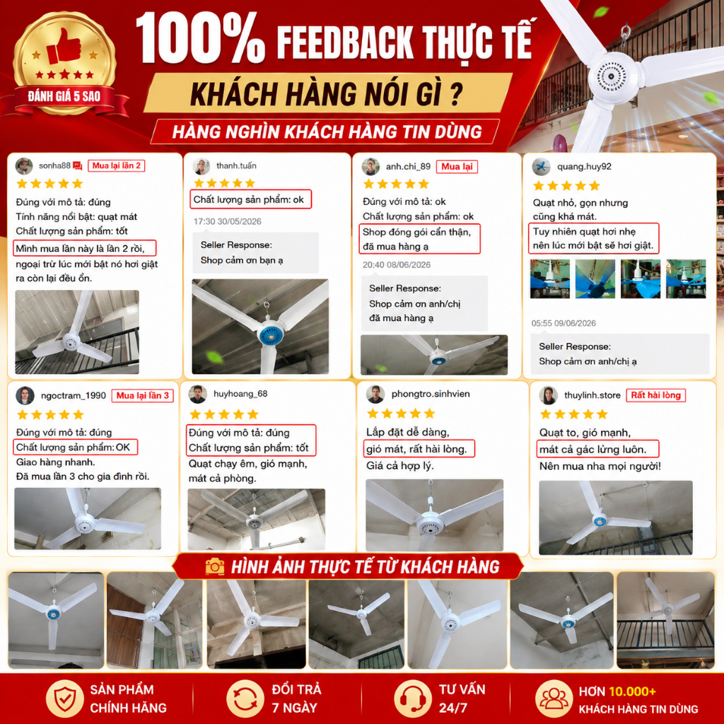 Quạt treo mùng 5 cánh 60cm siêu mát, quạt treo màn gió mạnh cho phòng trọ