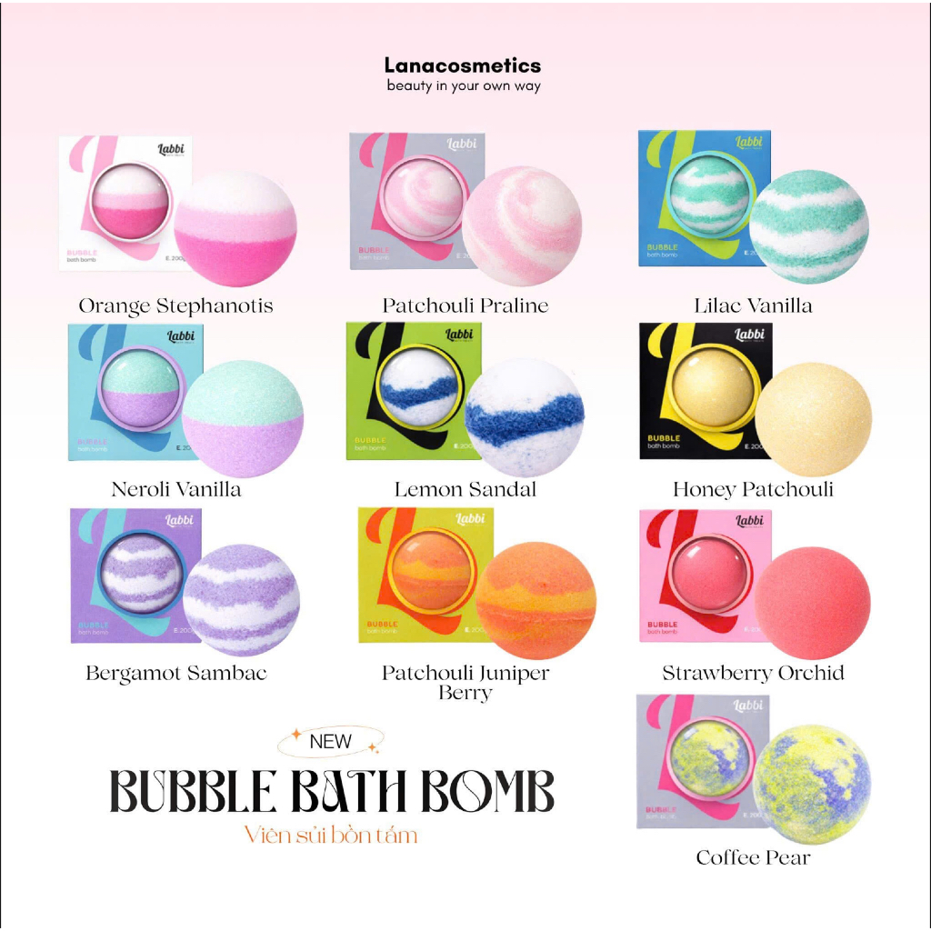 Viên tạo sủi bọt Labbi Bath Treats Bubble Bath Bomb - 200g