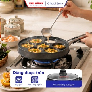 Khuôn đổ bánh khọt, bánh căn chống dính Kim Hằng (kèm nắp)