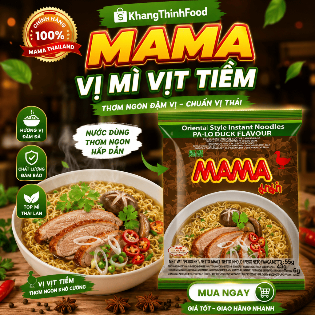 [ THÙNG 30 GÓI ] MÌ Gói Mama Thái Lan 55g-60gr Nhập Thái Lan, Hsd 12 Tháng, Ngon Đậm Vị