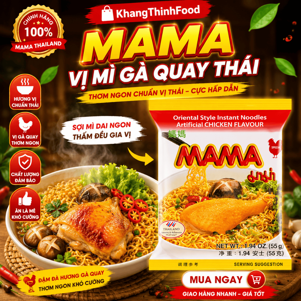 [ THÙNG 30 GÓI ] MÌ Gói Mama Thái Lan 55g-60gr Nhập Thái Lan, Hsd 12 Tháng, Ngon Đậm Vị