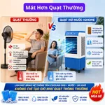 Quạt Điều Hòa Hơi Nước 45L 130W Cao Cấp - Quạt Làm Mát Không Khí, Gió Mạnh, Làm Mát Nhanh, Tiết Kiệm Điện, BH 12 Tháng — ảnh 3
