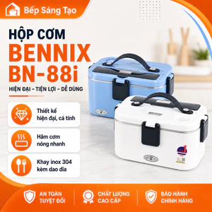 Hộp cơm cắm điện dành cho văn phòng, học sinh Bennix BN-88I, khay inox 304, công suất 80W