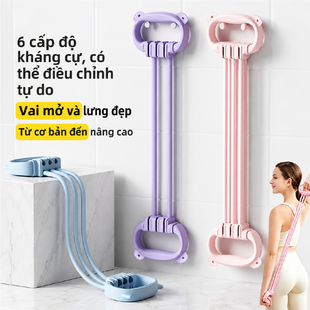 (COMBO 3 SET) DÂY KÉO TẬP THỂ LỰC ĐA NĂNG, DÂY ĐÀN HỒI SỐ 8, MÀU TÍM CAO CẤP, Nhẹ Bền Dễ Mang Theo