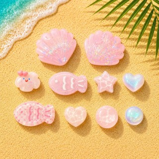 [ĐỘC QUYỀN]  Set Charm Vỏ Sò Ngọc Trai Ánh Cực Quang Trong Suốt – Sao Biển Đại Dương Tone Trắng Cao Cấp Dễ Thương