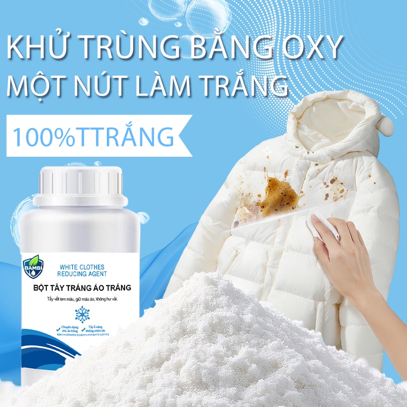 Bột Tẩy Trắng Enzyme Sinh Học - Tẩy Vết Bẩn, Ố Vàng, Mốc Lâu Ngày - Không Phai Màu, An Toàn Cho Vải Màu - 110g-Cubi