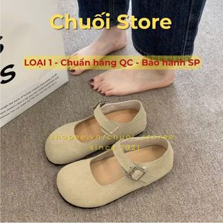 Giày bệt nữ da PU tổng hợp dệt vải đế cao su dễ thương nữ tính mềm mại thoải mái