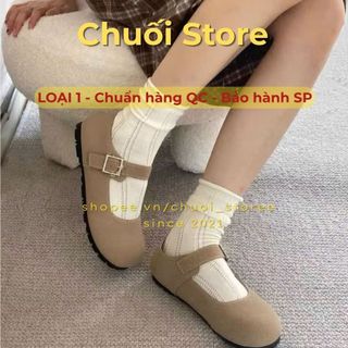 Giày bệt nữ da PU tổng hợp dệt vải đế cao su dễ thương nữ tính mềm mại thoải mái