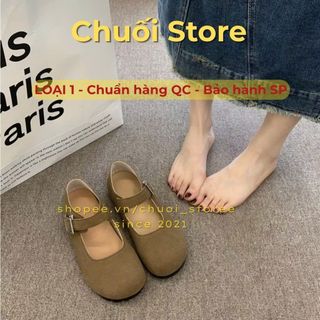 Giày bệt nữ da PU tổng hợp dệt vải đế cao su dễ thương nữ tính mềm mại thoải mái