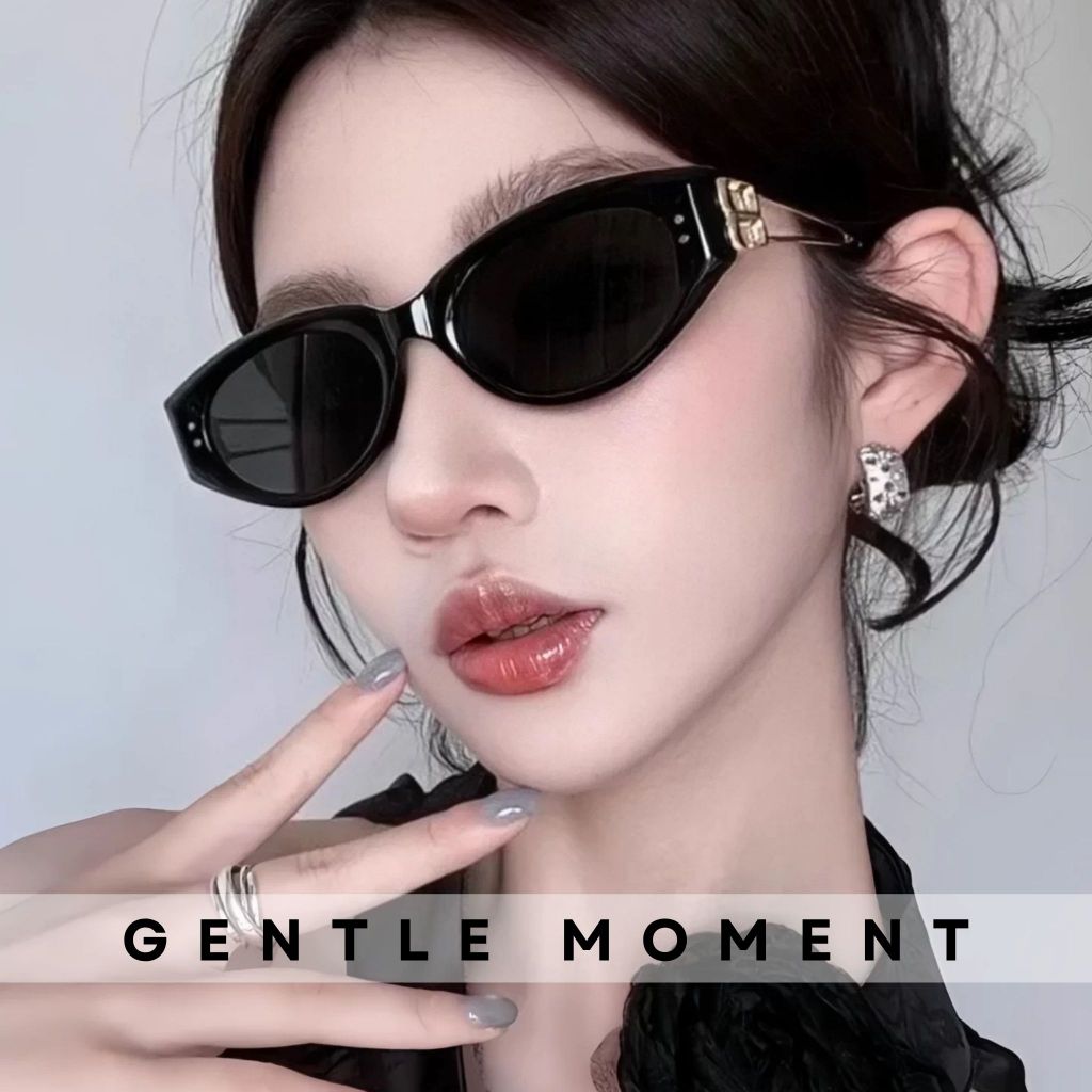Kính râm mắt mèo gọng kim loại GENTLE MOMENT chống tia UV kính mát thời trang nam nữ phong cách GM3358