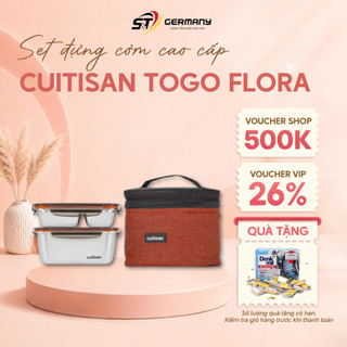 Set Đựng Cơm Cao Cấp Cuitisan Togo Flora(M) kèm túi giữ nhiệt mang đi, chịu nhiệt cao, nắp silicon chống rò rỉ GST HCM