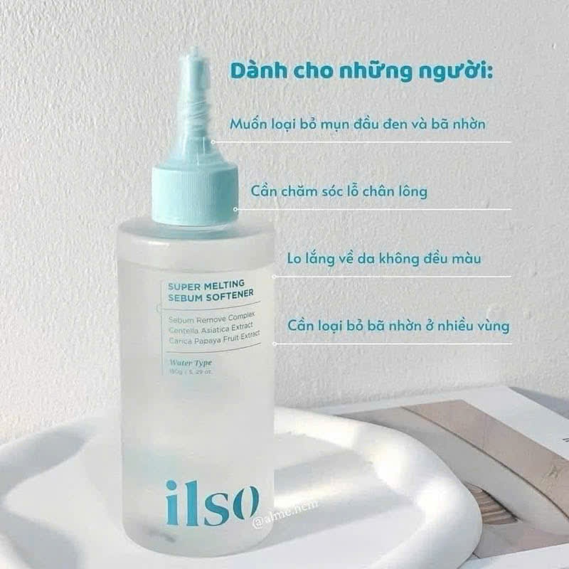 Tinh Chất Ủ Mụn Đầu Đen ilso Super Melting Sebum Softener Loại Bỏ Bã Nhờn, Mụn Dầu Đen, Giúp Da Mịn Màng 150ml.