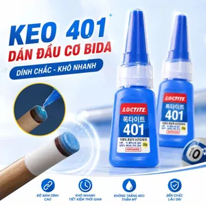 Keo dán đầu cơ bida tem xanh 401 Loctite độ bám dính tốt dễ sử dụng đa năng 20g