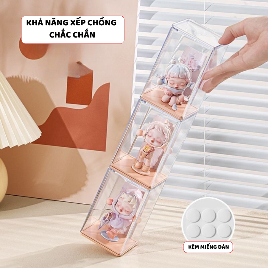 Hộp Đựng Mô Hình ENODA HOME, Hộp Trưng Bày Mô Hình Chất Liệu Mica Trong Suốt,  Xếp Chồng Cao Cấp HTS006