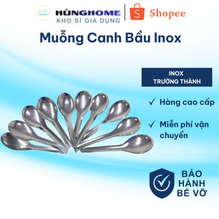 [GIÁ SỈ] Bộ 20 Muỗng Inox Ăn Canh – Muỗng Bầu, Vuông, Nhọn Siêu Bền