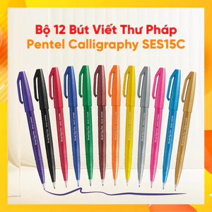 Bút thư pháp Pentel Brush Sign SES15 24 màu cơ bản