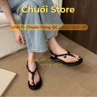 Dép quai hậu nữ da PU tổng hợp dệt vải đế cao su thuận tiện ôm chân vừa vặn nhẹ nhàng tinh tế