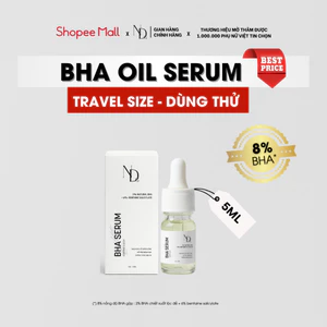 BHA Serum 8% ND 5ml hỗ trợ giảm viêm nang lông, mụn lưng, mụn mông và thâm cho mặt và cơ thể,...