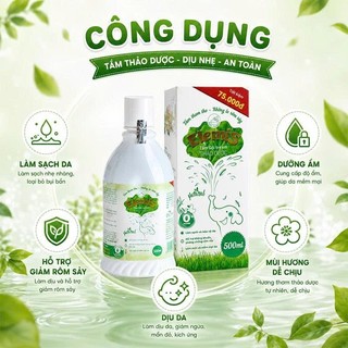 Nước Tắm Gội Thảo Dược Elemis Cho Bé 500ml - Làm Sạch, Giảm Rôm Sảy, Hăm Tã