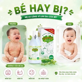 Nước Tắm Gội Thảo Dược Elemis Cho Bé 500ml - Làm Sạch, Giảm Rôm Sảy, Hăm Tã