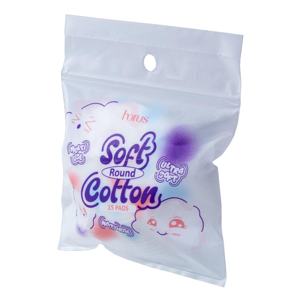 [QUÀ TẶNG KHÔNG BÁN] Horus Bông tẩy trang tròn Round Soft Cotton Pads 15 pads - Ultra Soft