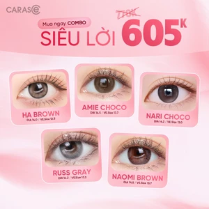 Combo 5 Cặp Kính Áp Tròng 1 Ngày CARASE, Lens Cận Ha Brown/Amie Choco/Nari Choco/Russ Gray/Naomi Brown - 5 cặp