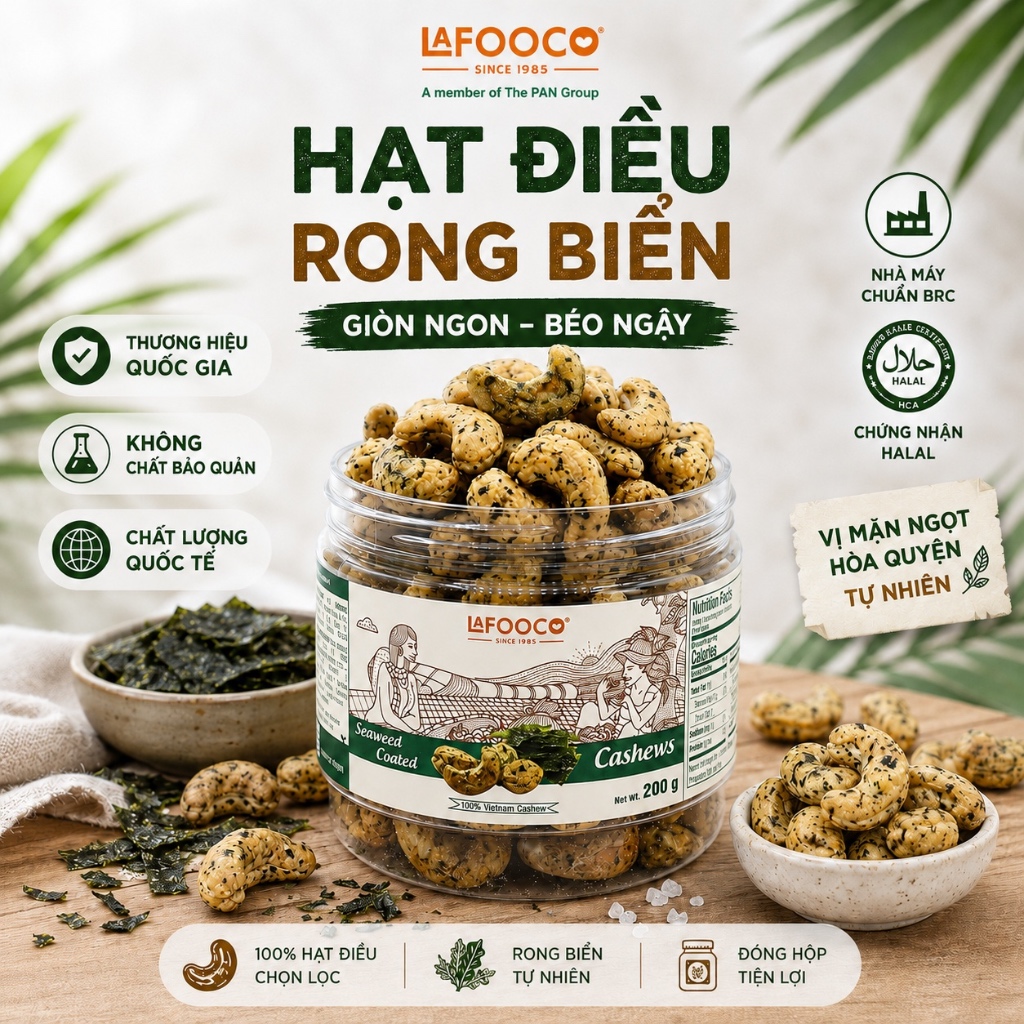 Hạt điều LAFOOCO rong biển Seaweed Flavoured Cashews