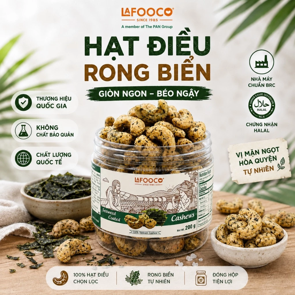 Hạt điều LAFOOCO rong biển Seaweed Flavoured Cashews