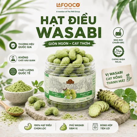 HẠT ĐIỀU WASABI 180G LAFOOCO Wasabi Coated Cashew Nuts