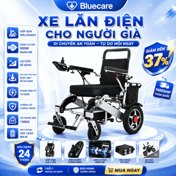Xe lăn điện cho người già gấp gọn Pin Lithium M033, Xe lăn điện gấp gọn cho người khuyết tật 24V/12AH (Bảo hành 2 năm)