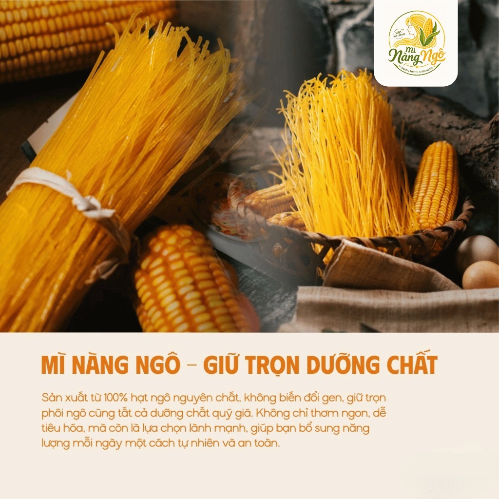 [Mua 9 tặng 1] Mì Hữu Cơ Nàng Ngô 200gr, Chuẩn Organic Giàu Chất Xơ, Ít Calo, Không Lo Béo